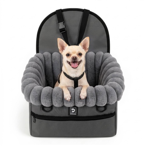 Fotelik Samochodowy Ochronny Pet Cruiser 35×25×19cm DOGGURU - Szary