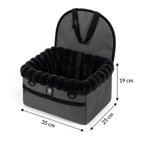 Fotelik Samochodowy Ochronny Pet Cruiser 35×25×19cm DOGGURU - Czarny