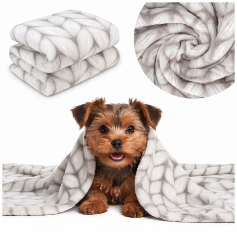 Koc Dwustronny Dla Psa/Kota miękki DOGGURU WoolyOne 70x50 cm - Szary