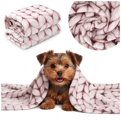 Koc Dwustronny Dla Psa/Kota miękki DOGGURU WoolyOne 70x50 cm - Różowy