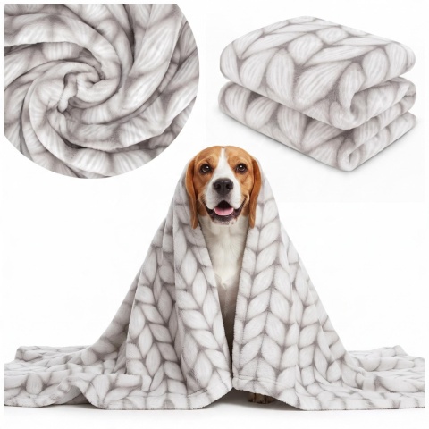 Koc Dwustronny Dla Psa/Kota miękki DOGGURU WoolyOne 100x70 cm - Szary