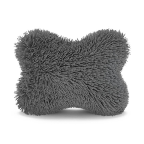 Poduszka Dla Psa Kota kość shaggy DOGGURU 25x20 cm - Szara