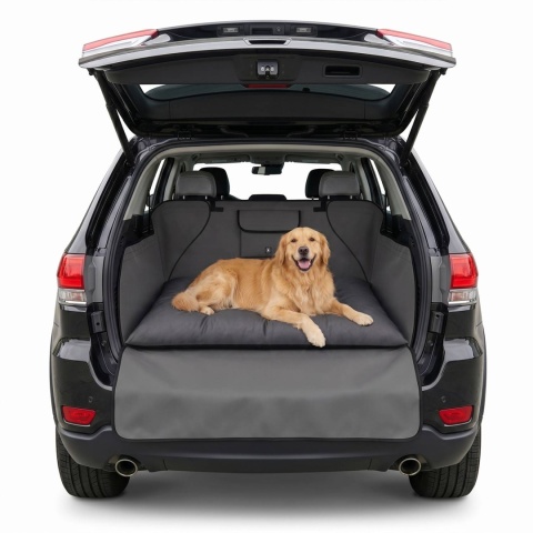 Pokrowiec Ochronny Mata Do Bagażnika Samochodu + poduszka 132x104 cm DOGGURU - Czarny